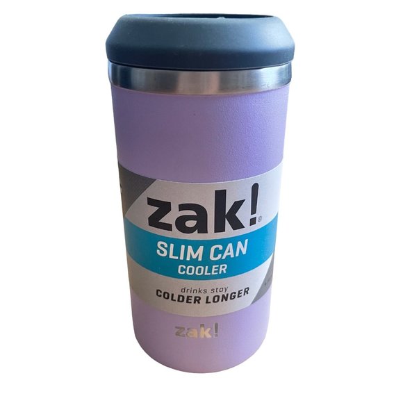 Zak! Slim Can Cooler Pink, Purple or Light Blue 12.5oz Outdoors/Indoors/Summer - Picture 6 of 8